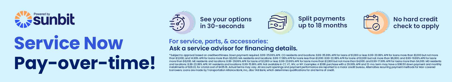 Sunbit Service Payment Plans